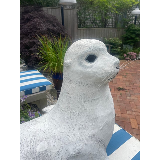 Nautical Large 1950s Italian Papier-Mâché Seal Folk Art Sculpture For Sale - Image 3 of 9