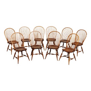 River Bend Chair Co Custom Quality Set Of Ten Windsor Dining Chairs For Sale