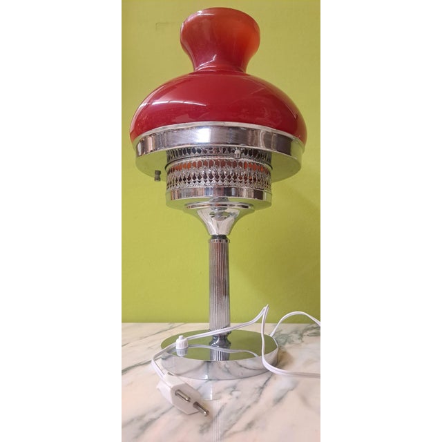 Vintage Table Lamp with Opaline Glass, 1960s For Sale - Image 4 of 8