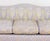 J. Robert Scott Green and Purple Print Fabric Upholstered Sofa, label beneath center cushion. 34" H x 83" W x 37" D; seat:...