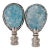 Ocean Blue Gemstone Lamp Finials, a Pair For Sale