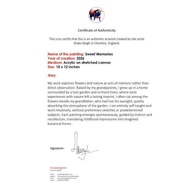 Sweet Memories Original Impressionist Acrylic Painting For Sale - Image 6 of 6