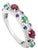 Antique 1.17 Carat Multi Gemstone Half Band Wedding Ring Crafted in Solid Silver - Size 7 For Sale