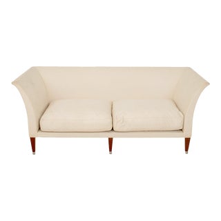 Borge Mogensen Style White Upholstered 2 Seat Sofa For Sale