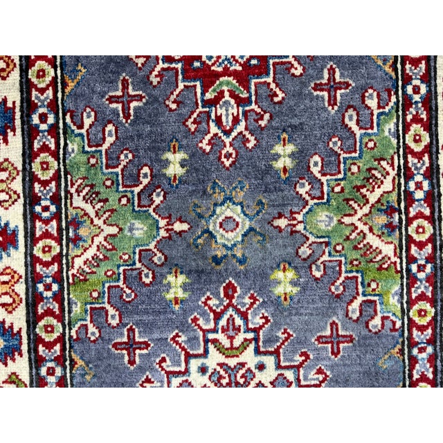 Gray and Beige Kazak-Style Tribal Runner Rug, 2'8" X 6'3" For Sale - Image 9 of 16