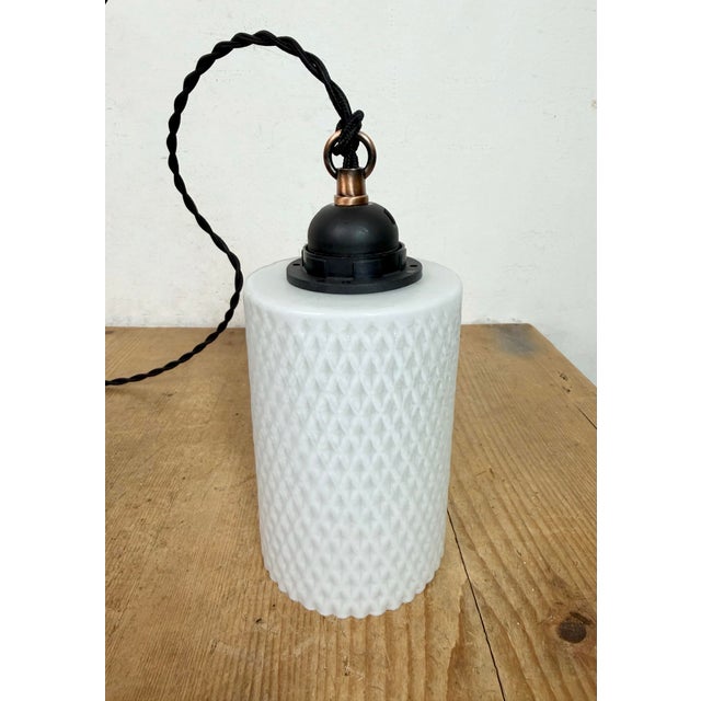 Metal Vintage Glass Ceiling Light, 1970s For Sale - Image 7 of 13