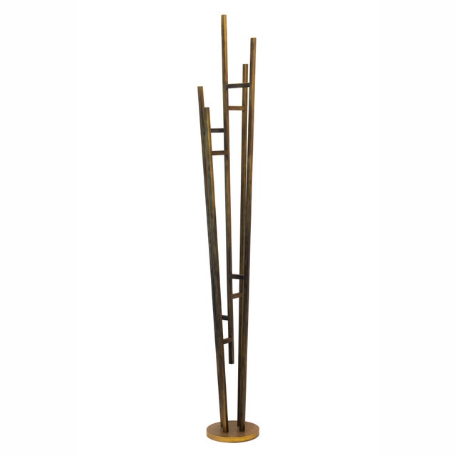 Italian Freestanding Acrux Coat Rack in Burnished Steel For Sale - Image 6 of 6