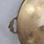 Hollywood Regency Vintage Round Brass Gallery Serving Tray Pierced Sides and Floral Handles For Sale - Image 3 of 6