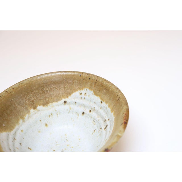 Mustard Petite Vintage Ochre Studio Pottery Bowl by Deanna Nichols For Sale - Image 8 of 15