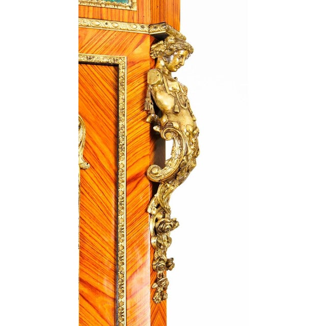 19th Century French Malachite & Ormolu Mounted Vitrine Cabinet For Sale - Image 9 of 18
