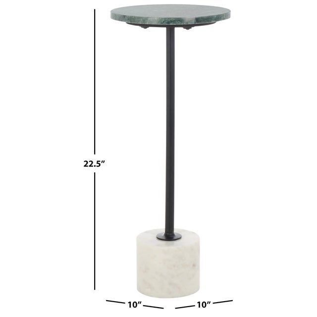 Contemporary Karik Round Marble Side Table in Dark Green / Black For Sale - Image 3 of 6