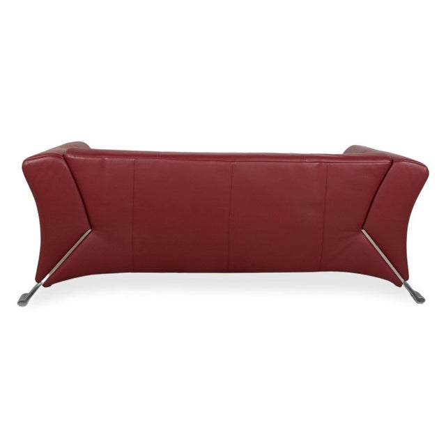 322 Leather Two-Seater Red Sofa by Rolf Benz For Sale - Image 9 of 11