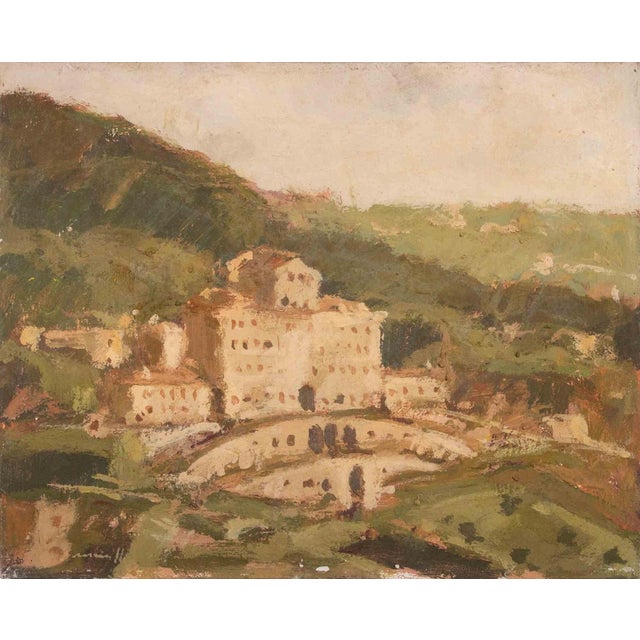 Franco Marzilli, View of Villa Aldobrandini, Frascati, Oil Painting, 1970s For Sale