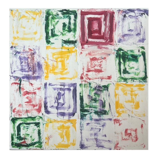 Contemporary Abstract Oil on Canvas "Scrapin' by 3" by Dana Gordon For Sale