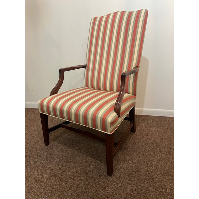 Chippendale Style Upholstered Lolling Chair For Sale - Image 4 of 11