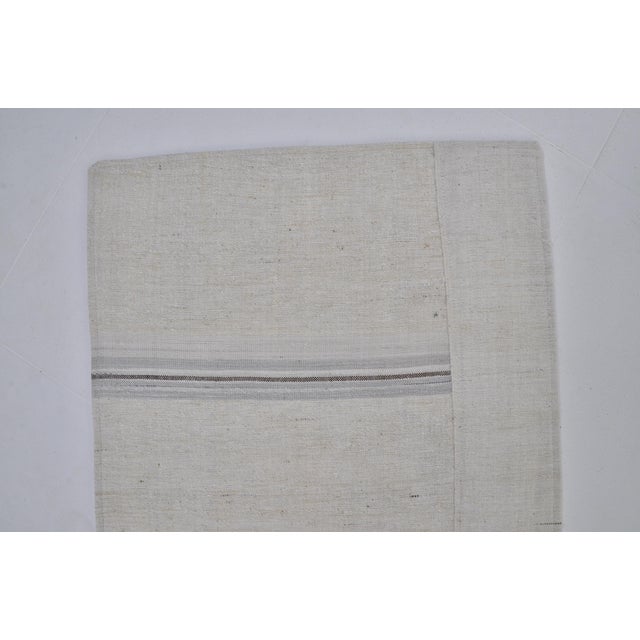 Off-white Oushak Vintage Hemp Kilim Rug For Sale - Image 8 of 10