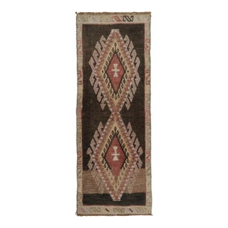 Vintage Turkish Gift-Sized Rug With Geometric Twin Medallions - Rug & Kilim For Sale