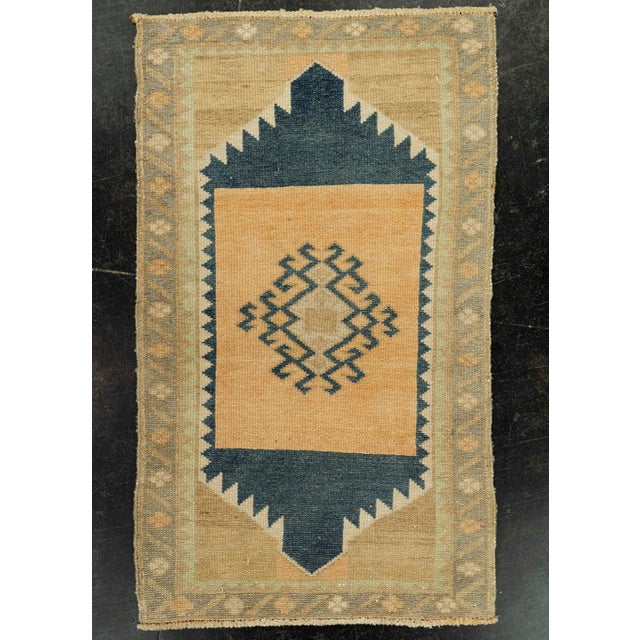 Brown Turkish Mini Rug Oriental Hand Knotted Vintage Rug 1'7" x 1'8" #21155 For Sale - Image 8 of 8