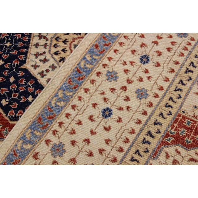 Textile 1990s Shabby Chic Rustic Ivory Wool Rug - 8′1″ × 10′2″ For Sale - Image 7 of 8