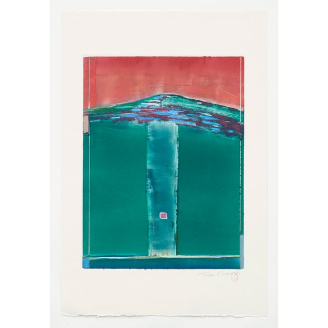 "Under the Mountain" - Modern Abstract Lithograph Bold abstract lithograph by Fran Ciscus (American, 20th Century). Signed...