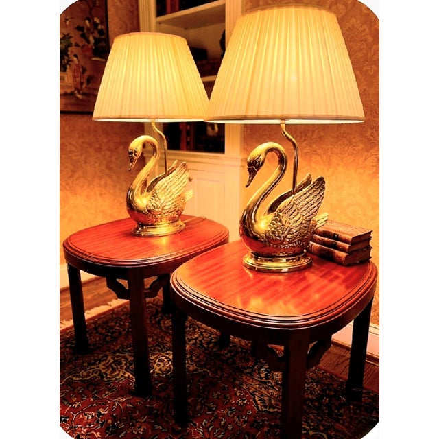 Vintage Palm Beach Regency Red Carved Oval Wood Ming Leg Side Tables by Jasper- A Pair For Sale In West Palm - Image 6 of 8
