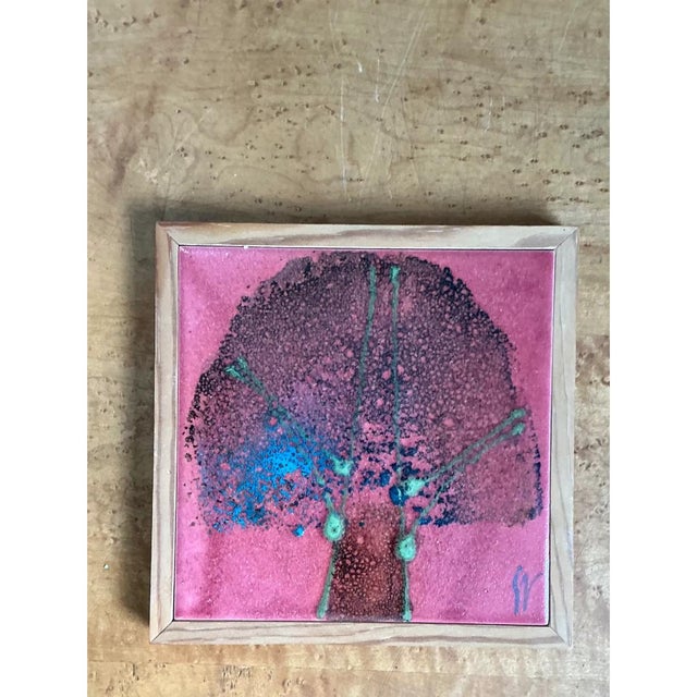 Contemporary Vintage Abstract Ceramic Tile Art For Sale - Image 3 of 12
