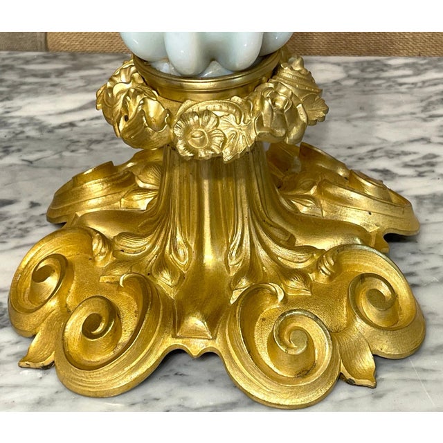 19th Century French Ormolu & Opaline Palais Royal Candelabra - a Pair For Sale - Image 10 of 12