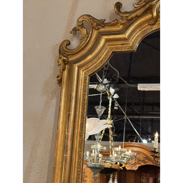 19th C. French Louis XVI Giltwood Mirror For Sale In Dallas - Image 6 of 7