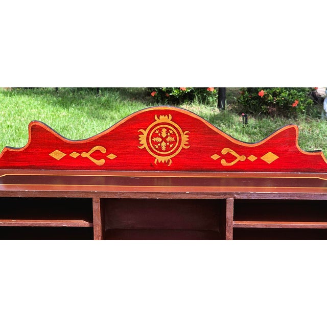 Three Hands Corp. Hand-Painted Equestrian Folk Art Secretary Desk For Sale - Image 10 of 16