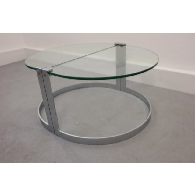 Mid-Century Modern Glass & Chrome Coffee Table, 1970s, Set of 2 For Sale - Image 3 of 18