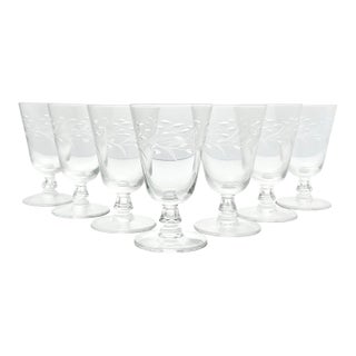 1950s Fostoria “Bridal Wreath” Set of 7 Iced Tea Glasses For Sale