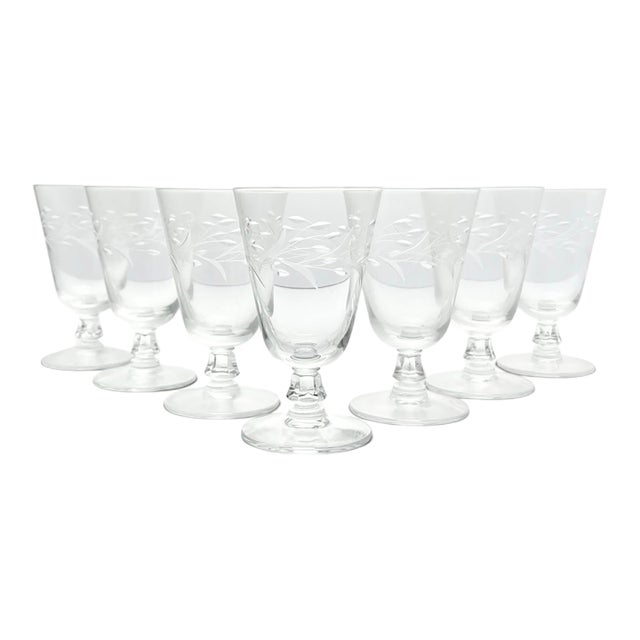 1950s Fostoria “Bridal Wreath” Set of 7 Iced Tea Glasses For Sale