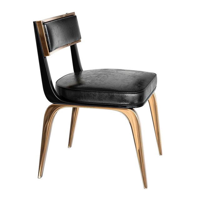Art Deco "Safari Xciii" Chair With Bronze and Tailor Made Leather For Sale - Image 3 of 9