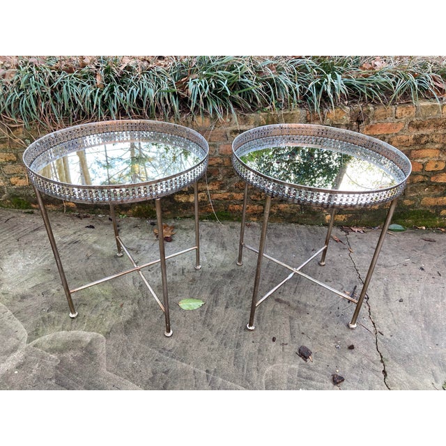 1990s Mirrored Side Tables - A Pair For Sale - Image 5 of 8