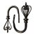 Pair Black Metal Drape Hold-Backs/Hooks For Sale