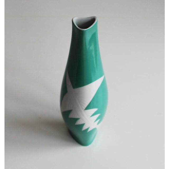 Green Ceramic Vase by Jaroslav Jezek for Royal Dux, 1960s For Sale - Image 6 of 8