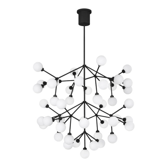 Visual Comfort Modern Mara Grande Chandelier LED Matte Black For Sale