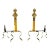 Arts & Crafts Brass, Iron and Copper Andirons - A Pair For Sale