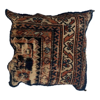 Pillow W/Antique Persian Rug Fragment, 1'5" X 1'5" For Sale