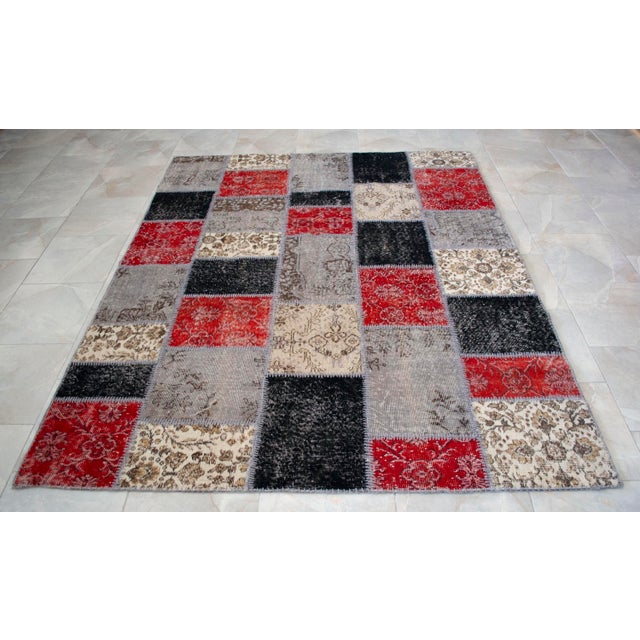 Earthy Colors Turkish Rug Hand Knotted Handstitched Art Living Room Decor - 6'1"x7'9" For Sale - Image 13 of 16