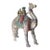 Vintage Indian Folk Art Polychrome Carved Wood Camel With Riders For Sale