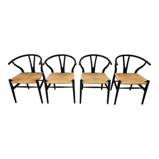 2007 Set of 4 Hans Wegner Wishbone Chairs for Carl Hansen and Son For Sale