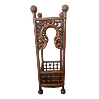 Aesthetic Movement Stick-and-Ball Design Oak Umbrella or Cane Stand Victorian Era c.1890 For Sale