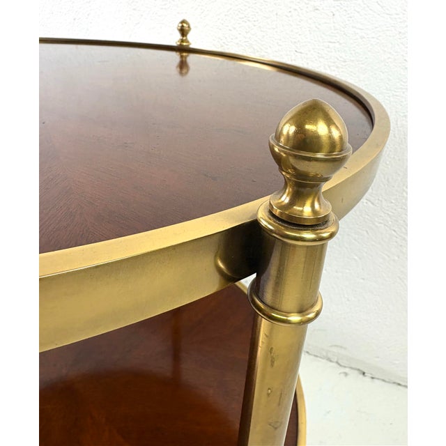 Brown Mid-Century Vintage Walnut and Brass Side Table by Baker Furniture For Sale - Image 8 of 10