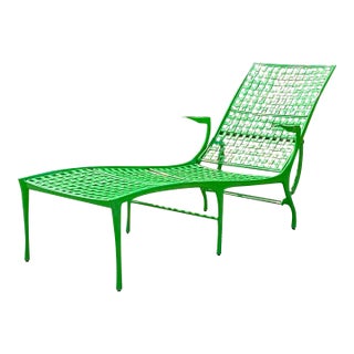 Vintage Green Dan Johnson Chaise Lounge for Brown Jordan For Sale