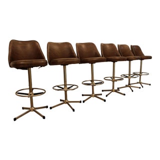 Danish Modern Admiral Chrome Swivel Stools - Set of 6 For Sale