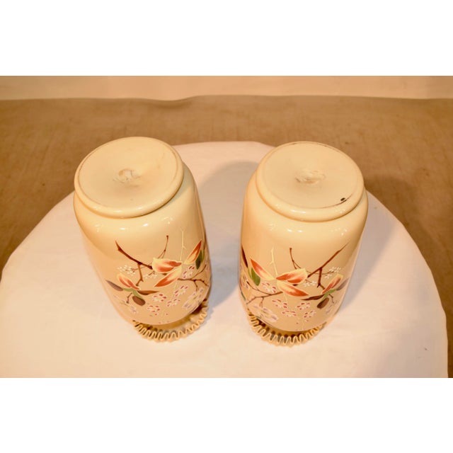 Glass Pair of 19th C Opaline Vases For Sale - Image 7 of 8