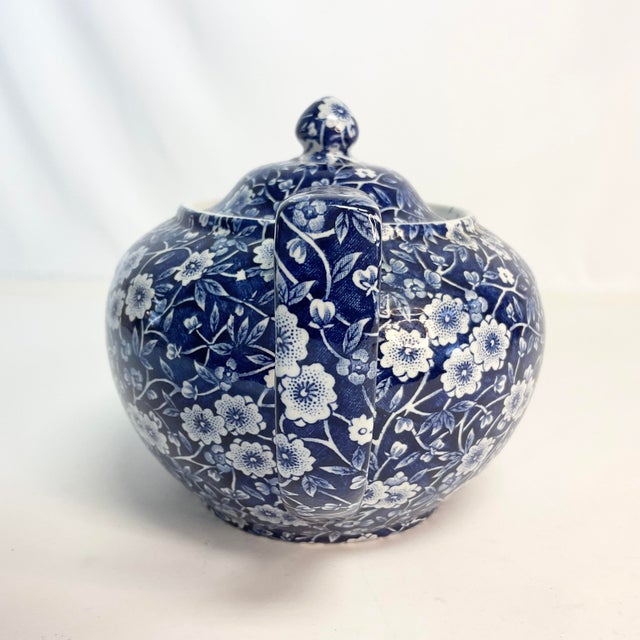 This is a gorgeous Blue and white Calico Teapot from Crownford China Co. out of Staffordshire England. The ceramic teapot...