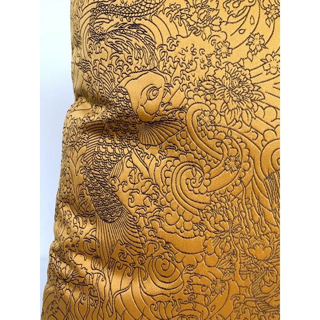 2020s Jean Paul Gaultier Gold Satin Jacquard Pillows - A Pair For Sale - Image 5 of 8