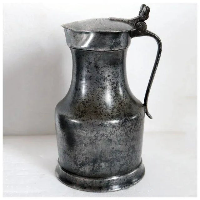 Vintage French Pewter Graduated Flagon Wine Jugs - Set of 6 For Sale In Denver - Image 6 of 13